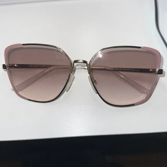 Prada SPR60x Sunglasses Rose/Gold Prada Gold Tone/ Brown Gradient SPR60X Butterfly Sunglasses  main image 2